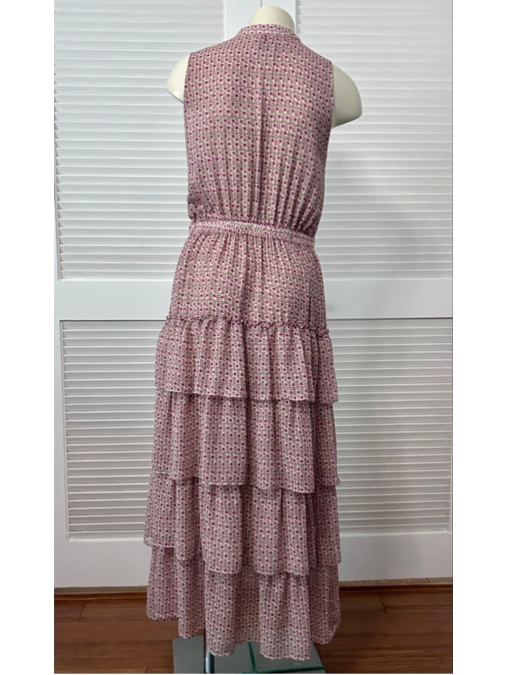 MISA Los Angeles Julez Floral Chiffon Tiered Ruffle Maxi Dress Medium - Picture 7 of 11